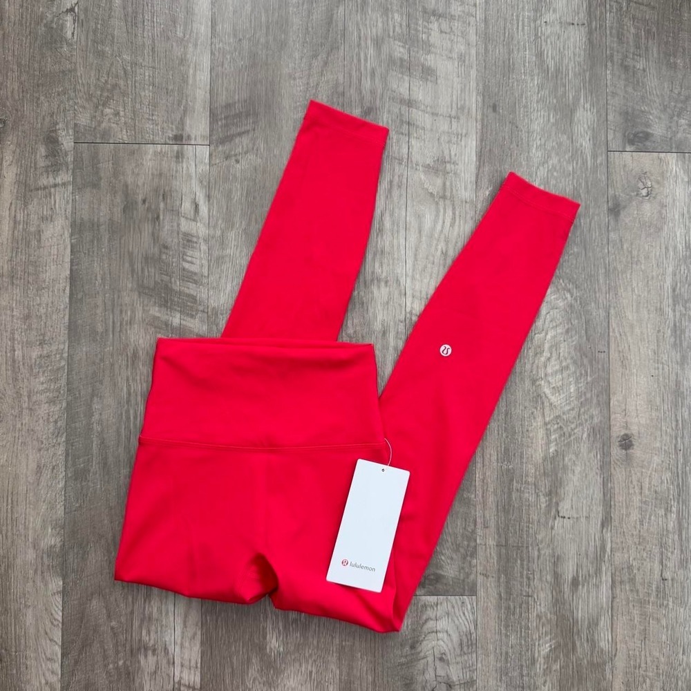 Lululemon Oxford Red Wunder Train No Line HR Tight 25 LW5IIIS Red Size 2